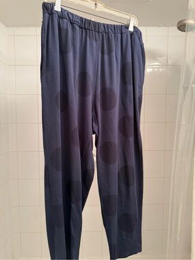 Wide Leg Navy Blue Polka Dot Lounge Pants from Motion Clothing